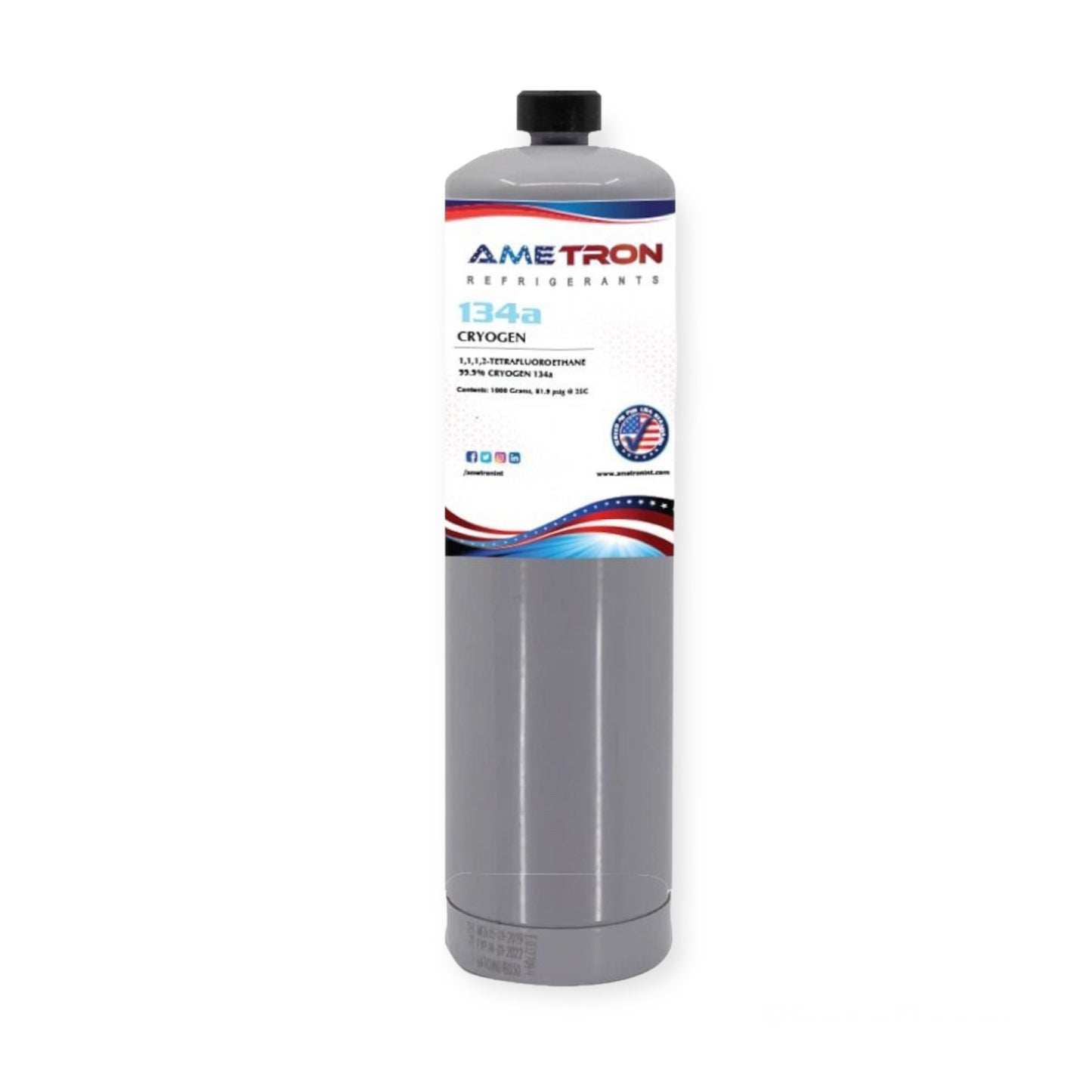 R134a iDCD Cryogen Canister - Ametron Refrigerants® -1000 grams